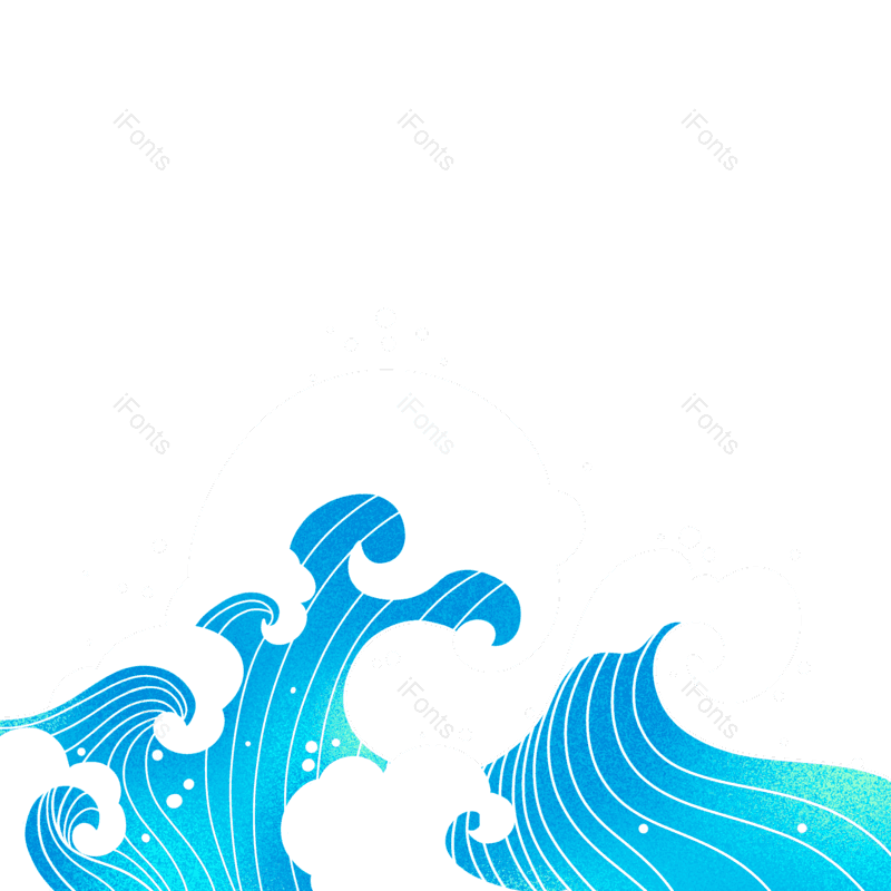底纹图片,插画元素,蓝色PNG,浪花免抠素材